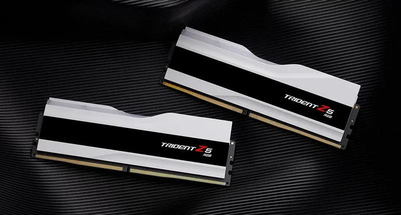 G.Skill Trident Z5 RGB 32GB (2X16GB) DDR5 Intel XMP 6400MHZ CL32-39-39-102 1.40V Desktop Memory (Matte White) (F5-6400J3239G16GX2-TZ5RW)