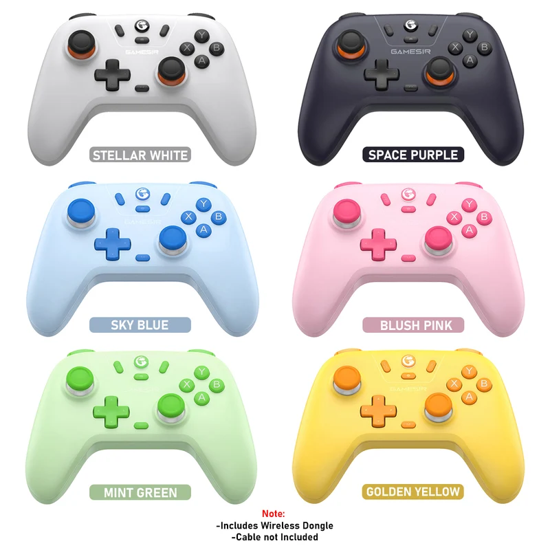 Gamesir T4 Nova Lite Multi-Platform Wireless Game Controller (Stellar White, Space Purple, Sky Blue, Golden Yellow, Mint Green, Blush Pink)