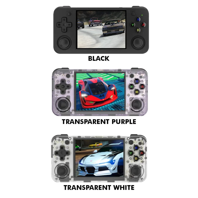 Anbernic RG35XX H Handheld Gaming Console (Black, Transparent Purple, Transparent White)