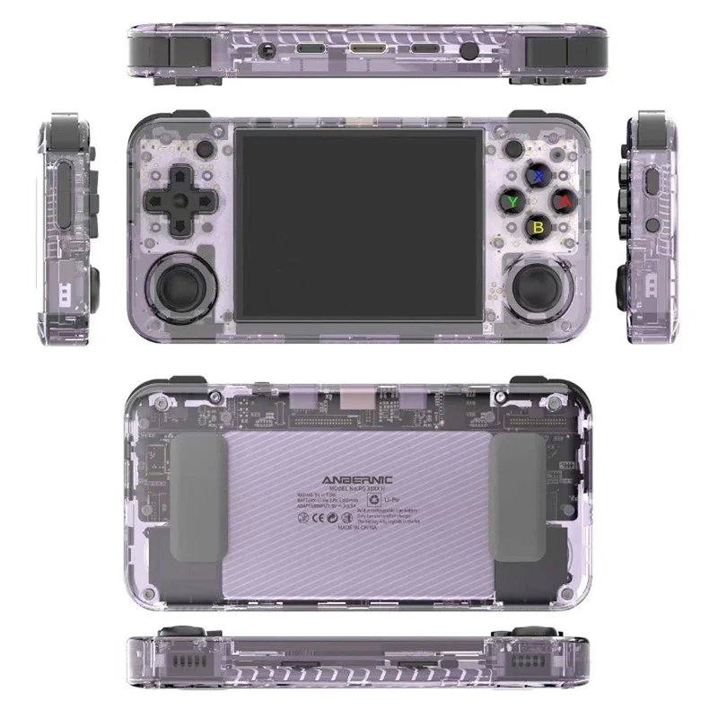 Anbernic RG35XX H Handheld Gaming Console (Black, Transparent Purple, Transparent White)