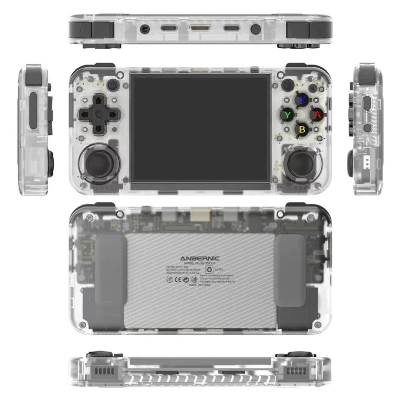 Anbernic RG35XX H Handheld Gaming Console (Black, Transparent Purple, Transparent White)