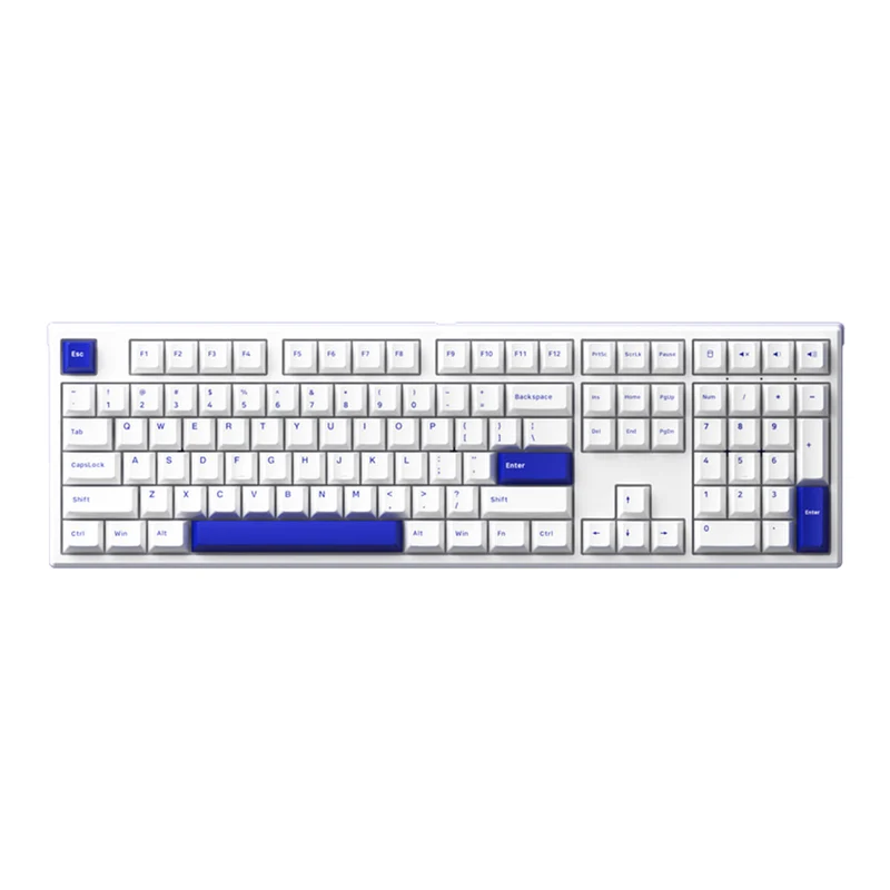 Akko MG108B Blue On White Multi-Mode RGB Hot-Swappable Mechanical Keyboard (V3 Cream Blue Pro)