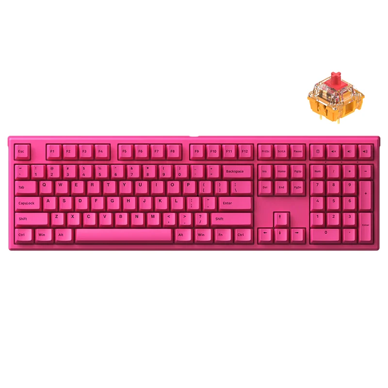 Akko MG108B Rose Red Multi-Mode RGB Hot-Swappable Mechanical Keyboard (TTC Gold Red)