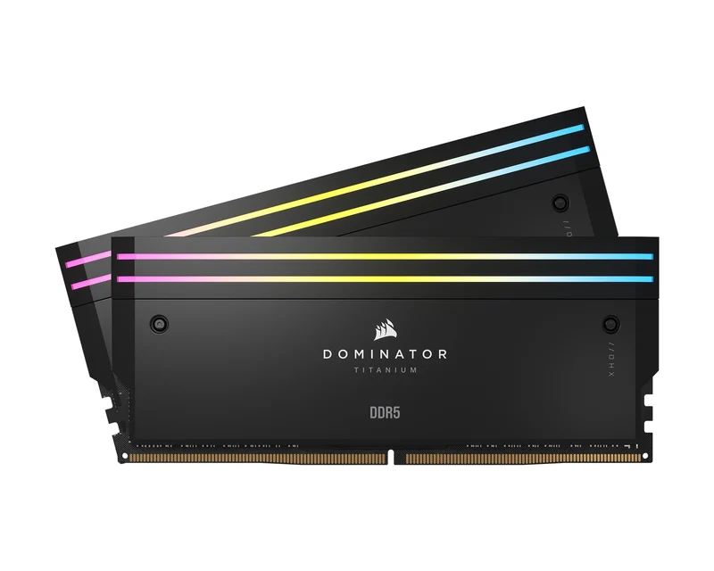 Corsair Dominator Titanium RGB 32GB (2X16GB) DDR5 DRAM 6600MHz CL32 Intel XMP Memory (Black, White)