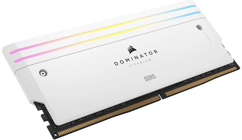 Corsair Dominator Titanium RGB 32GB (2X16GB) DDR5 DRAM 6600MHz CL32 Intel XMP Memory (Black, White)