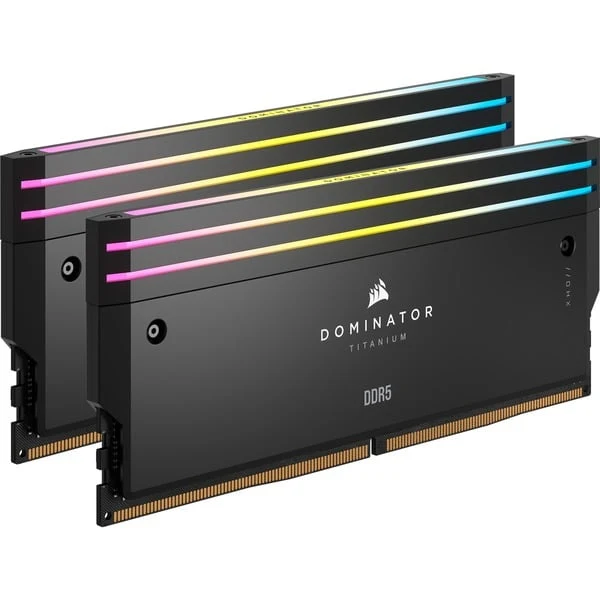 Corsair Dominator Titanium RGB 32GB (2x16GB) DDR5 DRAM 6000MHz CL30 Intel XMP Memory Kit (Black, White)