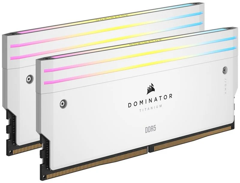 Corsair Dominator Titanium RGB 32GB (2x16GB) DDR5 DRAM 6000MHz CL30 Intel XMP Memory Kit (Black, White)