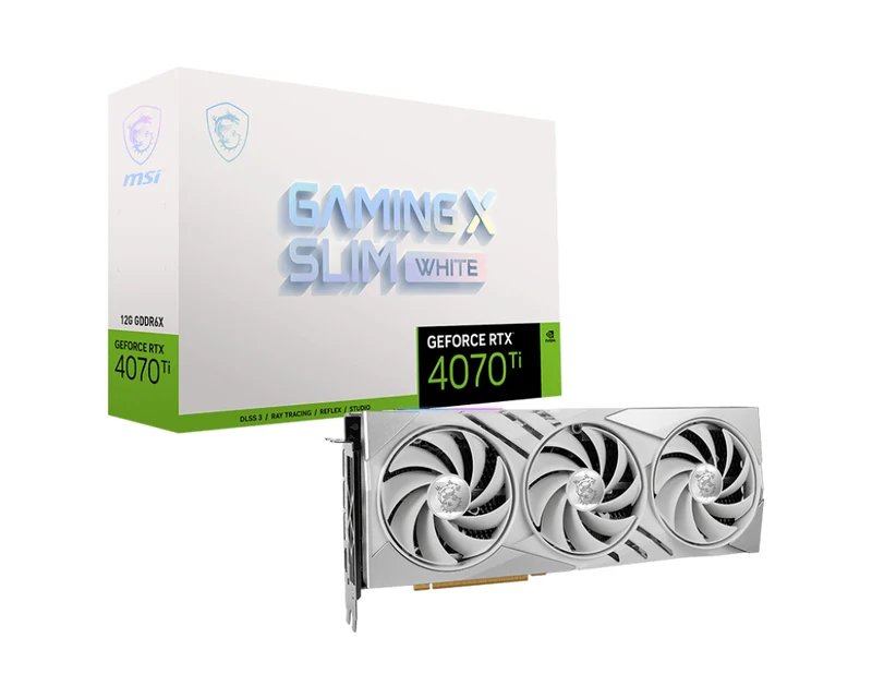 MSI GeForce RTX 4070 TI Gaming X Slim 12GB GDDR6 Graphics Card (White)