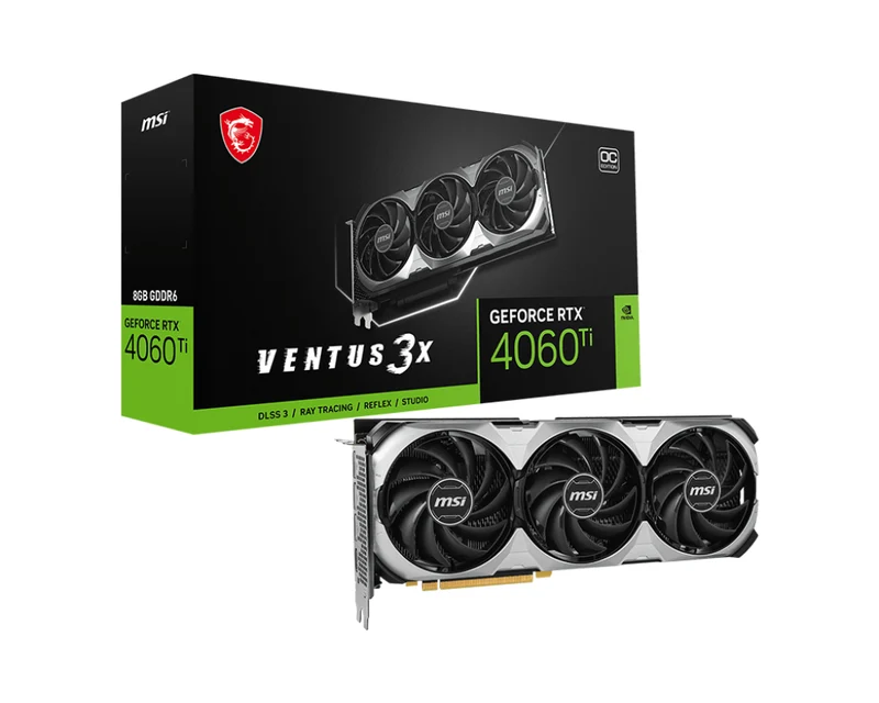 MSI GeForce RTX 4060 TI Ventus 3x 8GB OC GDDR6 Graphics Card