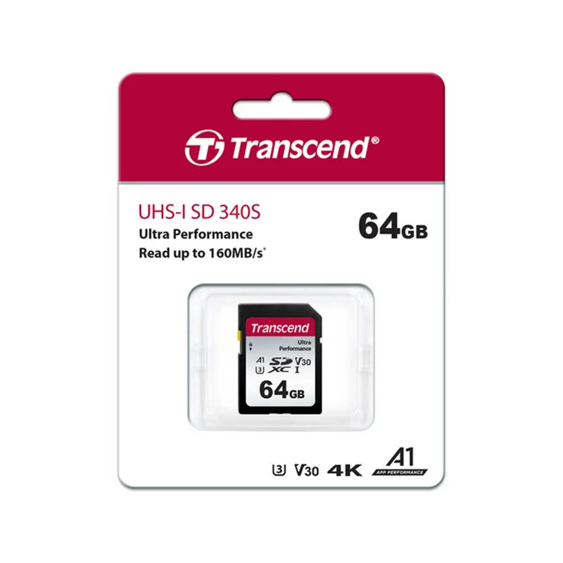 Transcend 340S Ultra Performance SDXC UHS-I U3 V30 A2 160MB/S Read SD Card (64GB, 128GB, 256GB, 512GB)