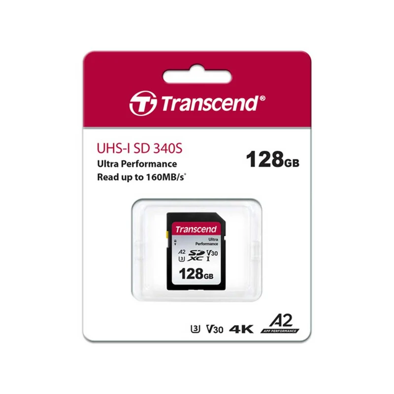 Transcend 340S Ultra Performance SDXC UHS-I U3 V30 A2 160MB/S Read SD Card (64GB, 128GB, 256GB, 512GB)
