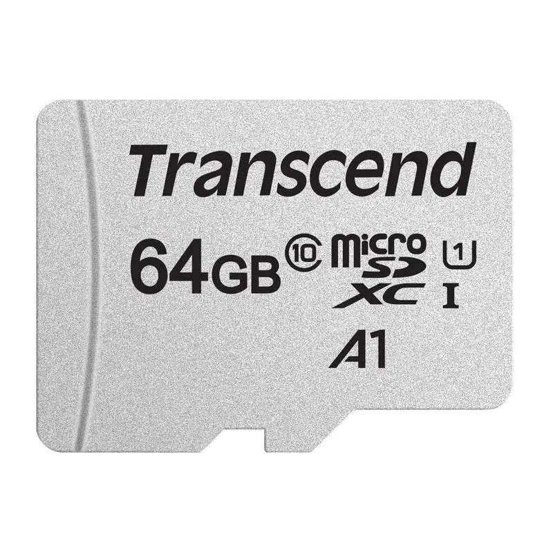 Transcend 300S MicroSDXC I UHS-I Class 10 A1 100MB/S Read Memory Card With SD Adapter (32GB, 64GB, 256GB, 512GB)