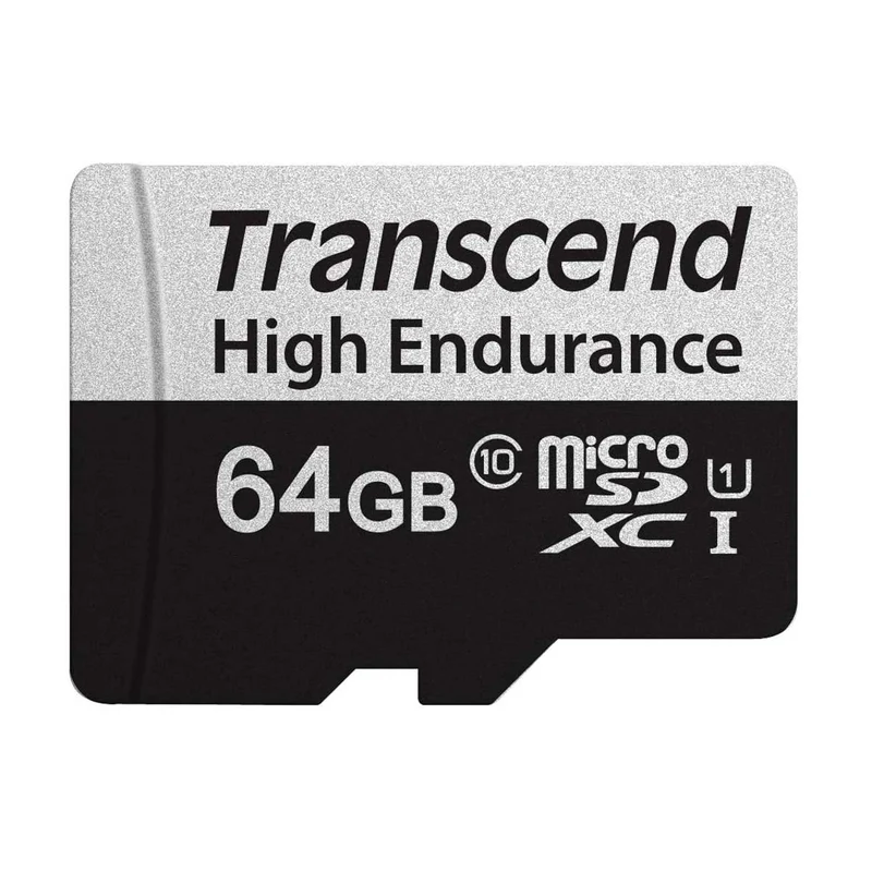 Transcend 350V High Endurance MicroSDXC UHS-I Class 10 100MB/S Read Memory Card With SD Adapter for Dashcams & Surveillance (64GB, 128GB, 256GB, 512GB)