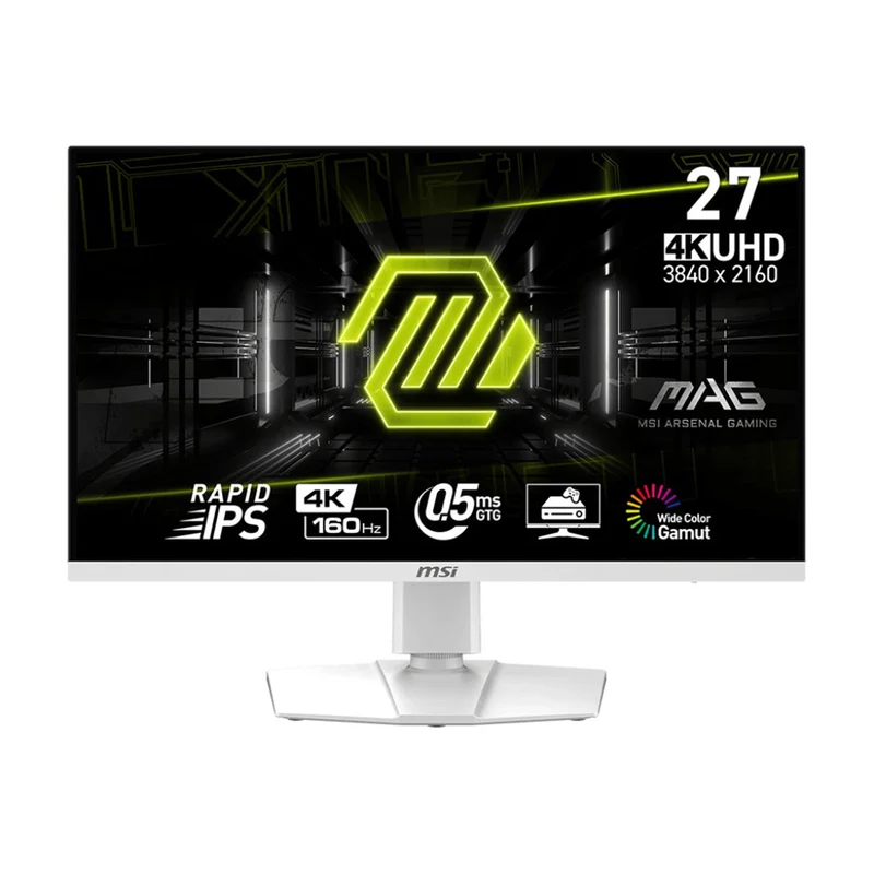 MSI MAG 274URFW 27" 4K UHD (3840x2160) 160Hz 0.5ms GTG Rapid IPS Flat Gaming Monitor (White)