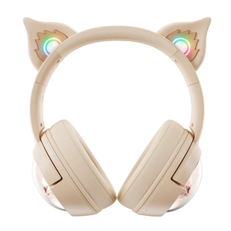 Onikuma B5 RGB Cat Ear Wireless Gaming Headset (White/Blue, Off-White, Pink)