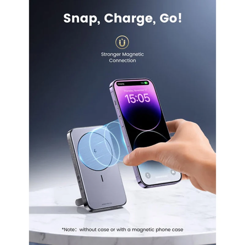 Ugreen 10000MAH Mini Magnetic Wireless 20W Power Bank (Space Grey) (PB206/15086)