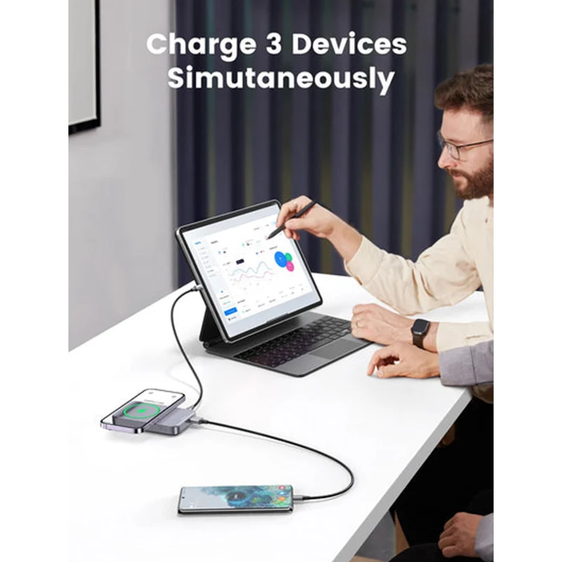 Ugreen 10000MAH Mini Magnetic Wireless 20W Power Bank (Space Grey) (PB206/15086)