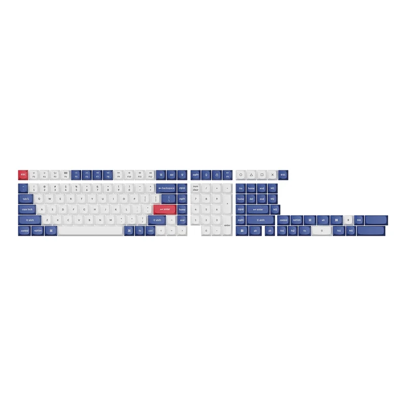 Keychron Double Shot PBT OSA Full Set (141 Keys) Keycap Set (Blue & White, Purple) (PBT-54, PBT-53)