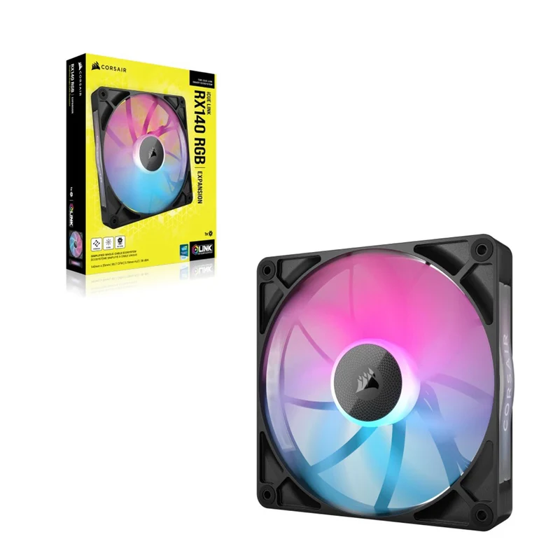 Corsair ICUE Link RX140 RGB 140MM PWM Single Fan Expansion (Black, White)