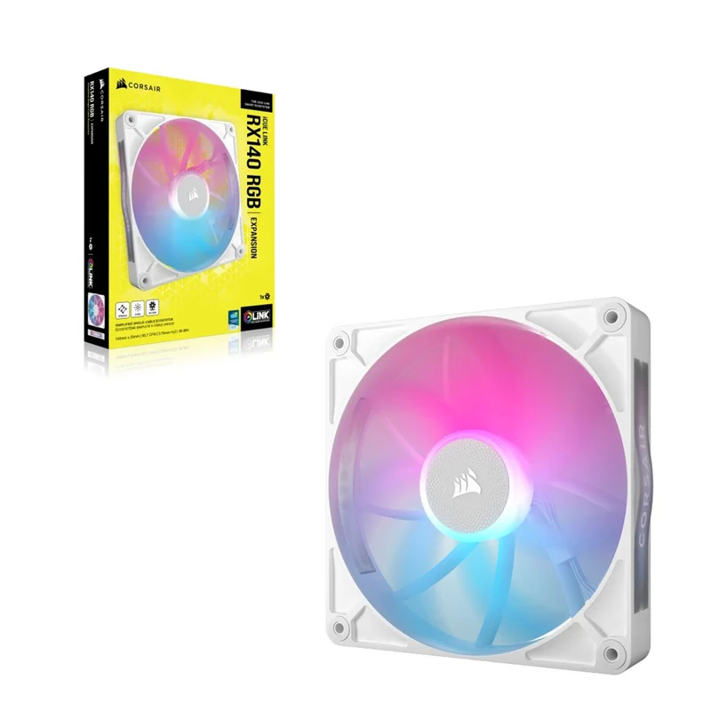 Corsair ICUE Link RX140 RGB 140MM PWM Single Fan Expansion (Black, White)