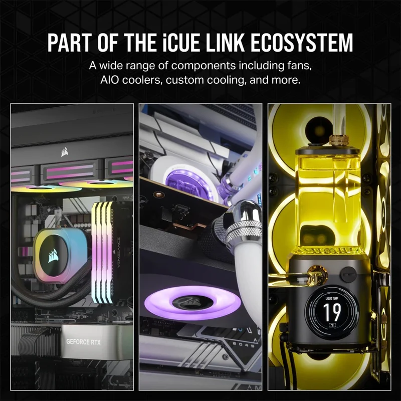 Corsair ICUE Link RX120 RGB 120MM PWM Fan Triple Starter Kit (Black)
