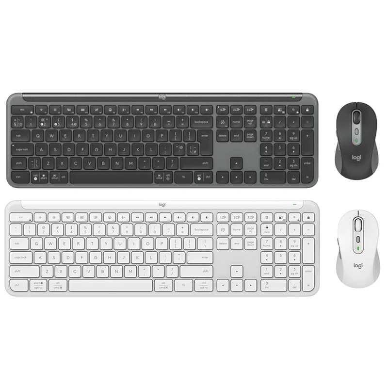 Logitech Signature Slim Combo Mk950 Full-Size Wireless Keyboard & Mouse (Graphite, Off-White)