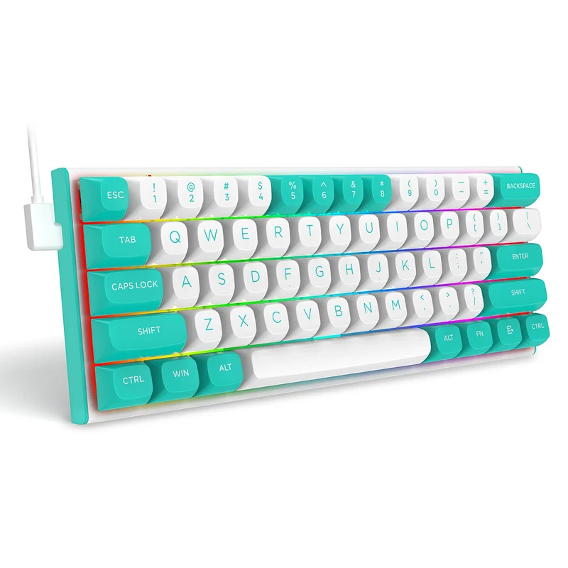 Redragon K683WB-RGB Fidd 8k Wired Rapid Trigger Magnetic Switch Keyboard (AQUA/WHITE)
