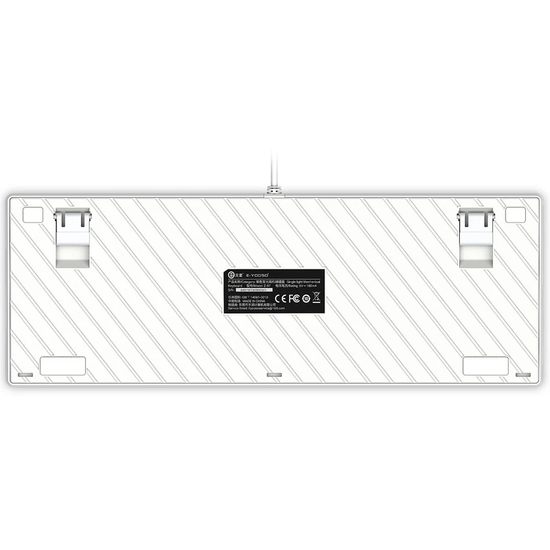 E-YOOSO Z-87 Yellow Single Light 87 Keys Wired Mechanical Keyboard White/Grey/Yellow (Red Switch)