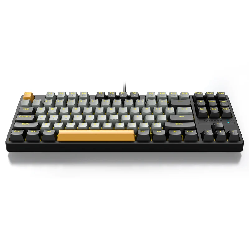 E-Yooso Z-87 Yellow Single Light 87 Keys Wired Mechanical Keyboard Grey/Black/Orange (Red Switch)