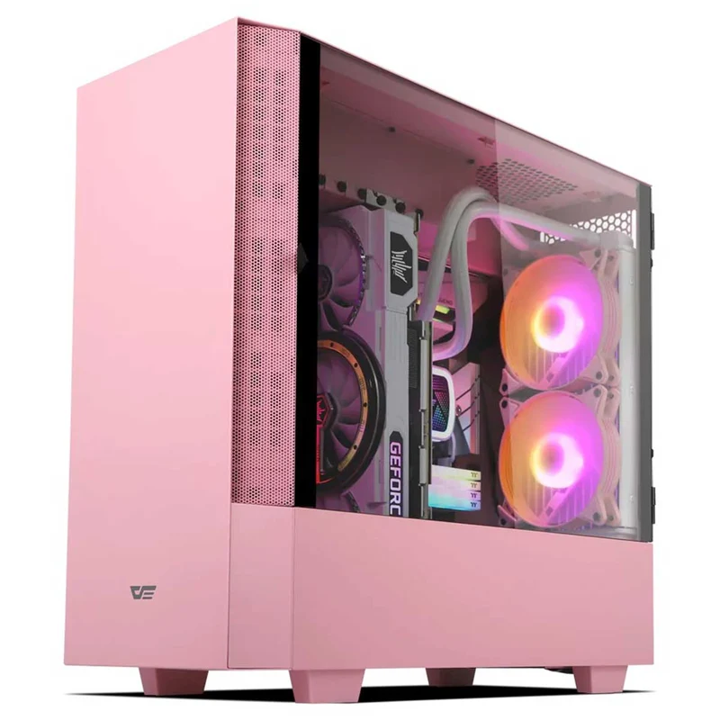 Darkflash DLV22 ATX PC Case (Pink, Neo Mint)