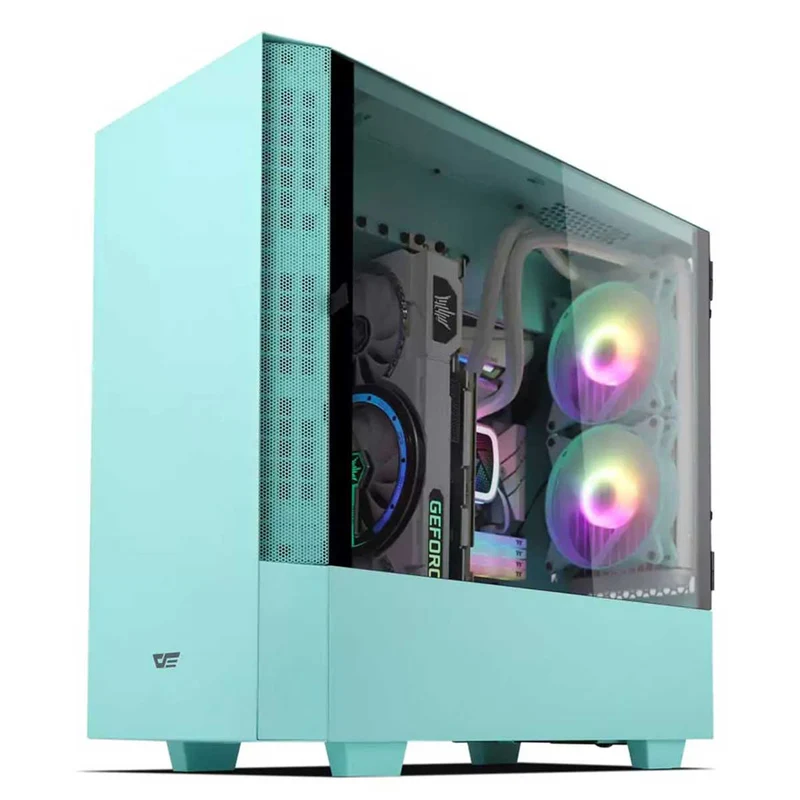 Darkflash DLV22 ATX PC Case (Pink, Neo Mint)