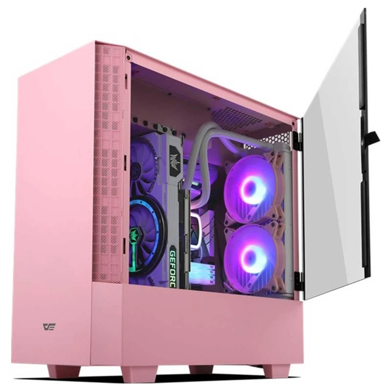 Darkflash DLV22 ATX PC Case (Pink, Neo Mint)