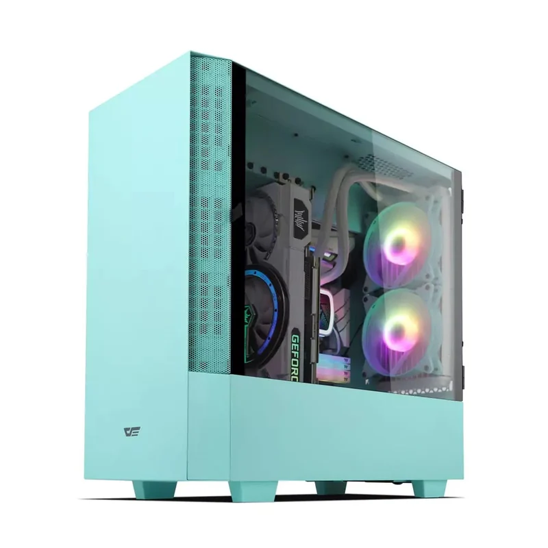 Darkflash DLV22 ATX PC Case (Pink, Neo Mint)