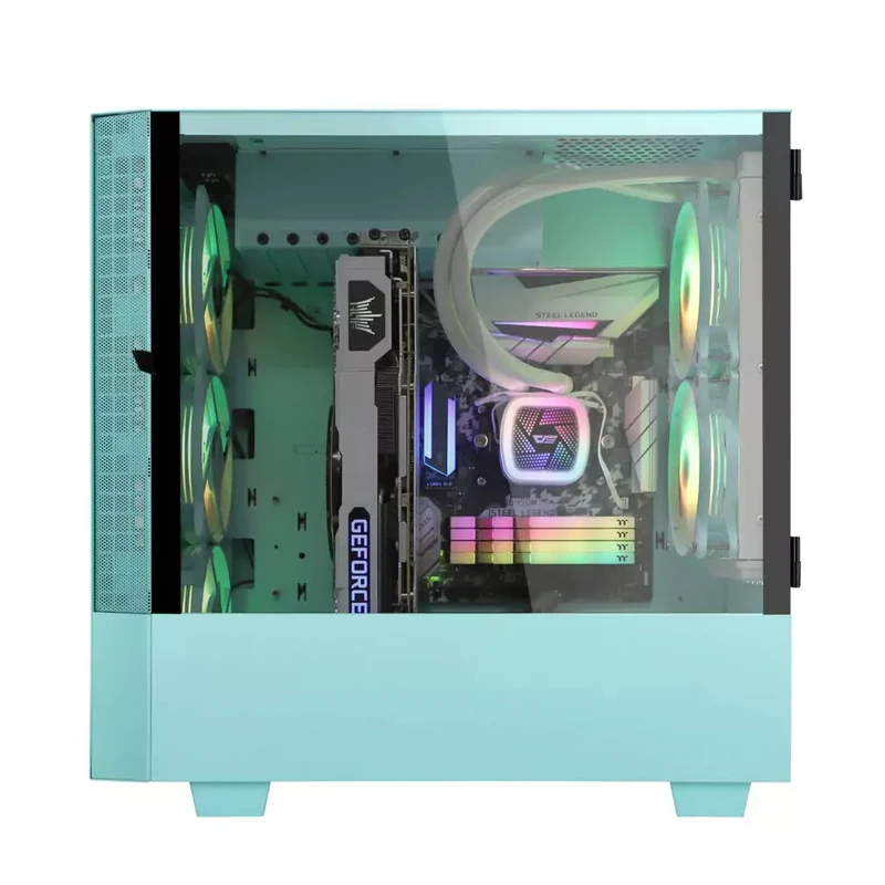 Darkflash DLV22 ATX PC Case (Pink, Neo Mint)
