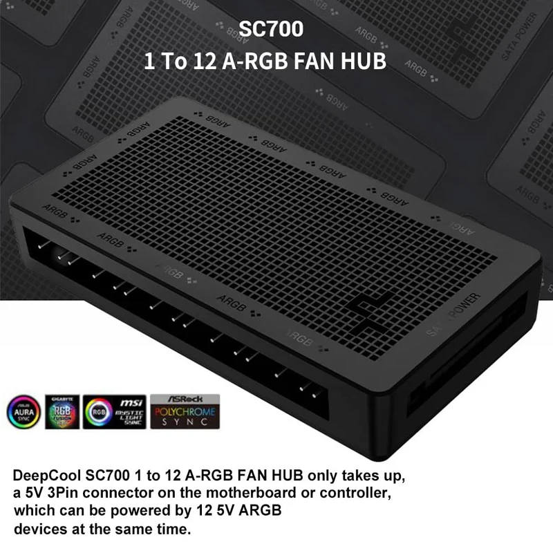 Deepcool SC700 12-Port ARGB Hub (Black) (R-SC700-BKNSNN-G)