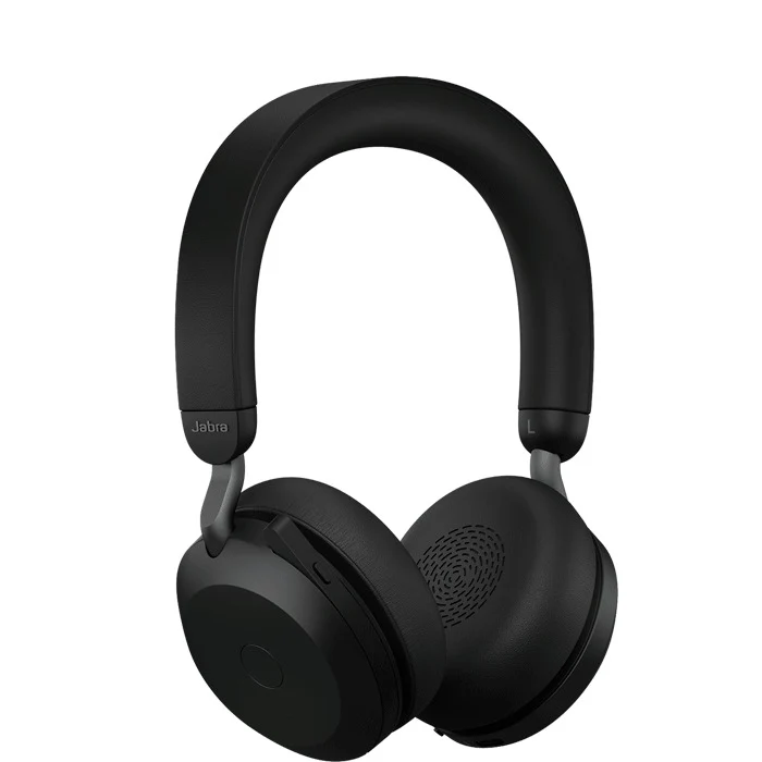 Jabra Evolve2 75 LINK390A MS Stereo Noise-Canceling Wireless Headset With Charging Stand (Black)