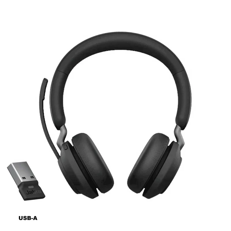 Jabra Evolve2 65 LINK380A MS Stereo USB-A Wireless Headset (Black)