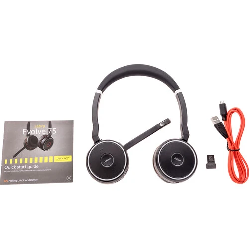 Jabra Evolve 75 SE Link 380A MS Stereo Noise-Canceling Wireless Headset (Black)