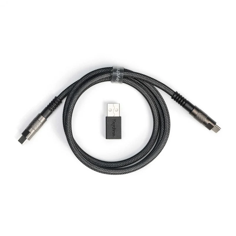 Keychron Double-Sleeved Geek Type-C Cable (Black) (Cab-21)