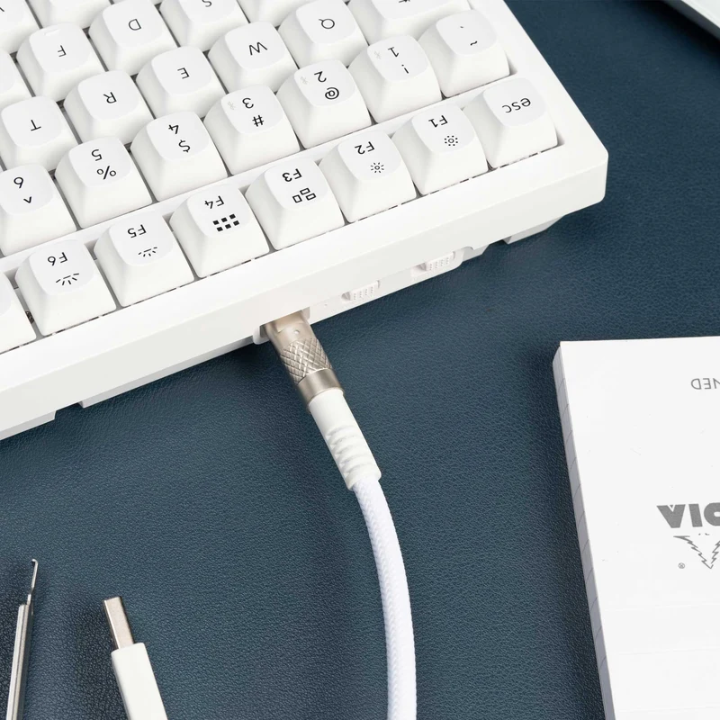 Keychron Double-Sleeved Geek Type-C Cable (White) (Cab-20)