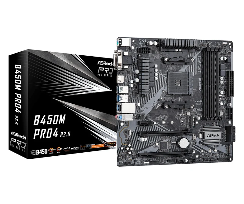 ASRock B450M PRO4 R2.0 DDR4 Motherboard