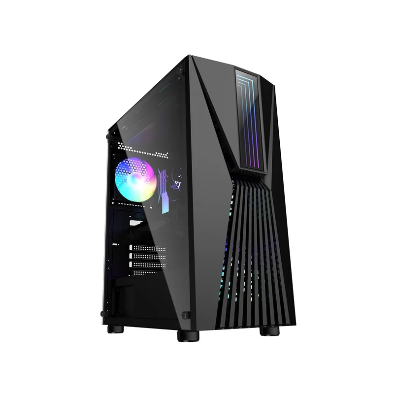 Frontier Trendsonic Vesta Tempered Glass Side ATX Gaming Case (Black, White)