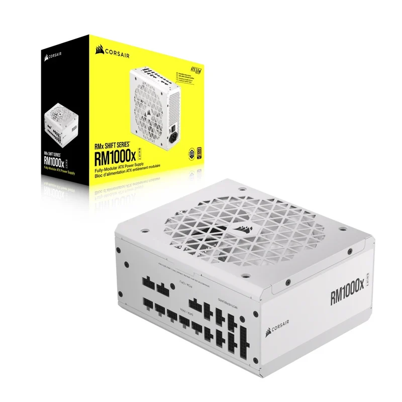 Corsair RMx RM1000x Shift 1000W ATX 80 Plus Gold Fully-Modular ATX Power Supply (White)