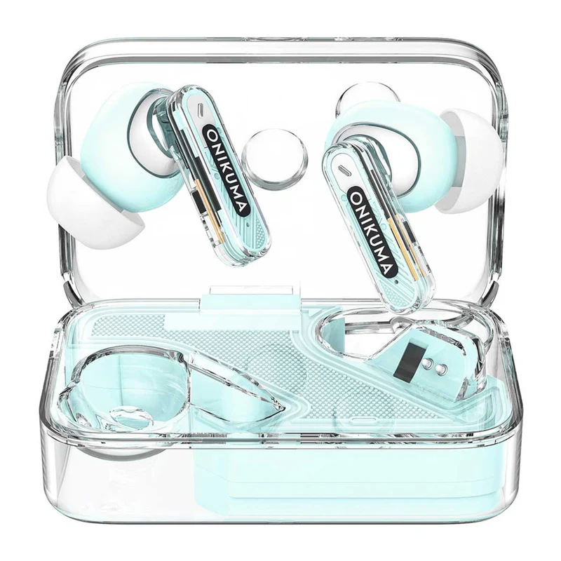 Onikuma T5 Trend Wireless Earphones With Hi-Fi Sound Quality & Noise Reduction (Blue, Pink, Purple)