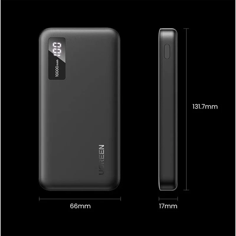 UGreen 10000MAH Mini Quick Charging 20W Power Bank (Black) (PB311/25742)