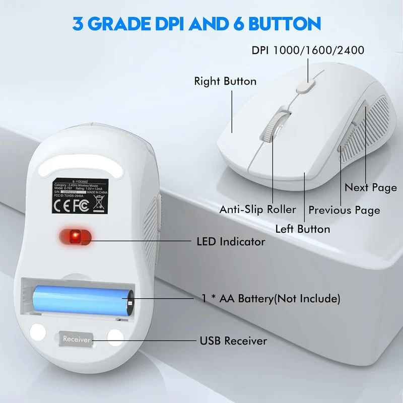 E-YOOSO E-787 Wireless Keyboard & Mouse Combo (White)