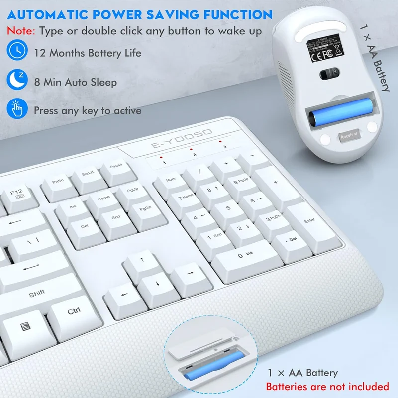 E-YOOSO E-787 Wireless Keyboard & Mouse Combo (White)