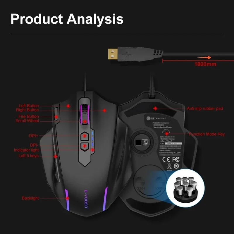 E-Yooso X-41 RGB Wired Gaming Mouse (Black)