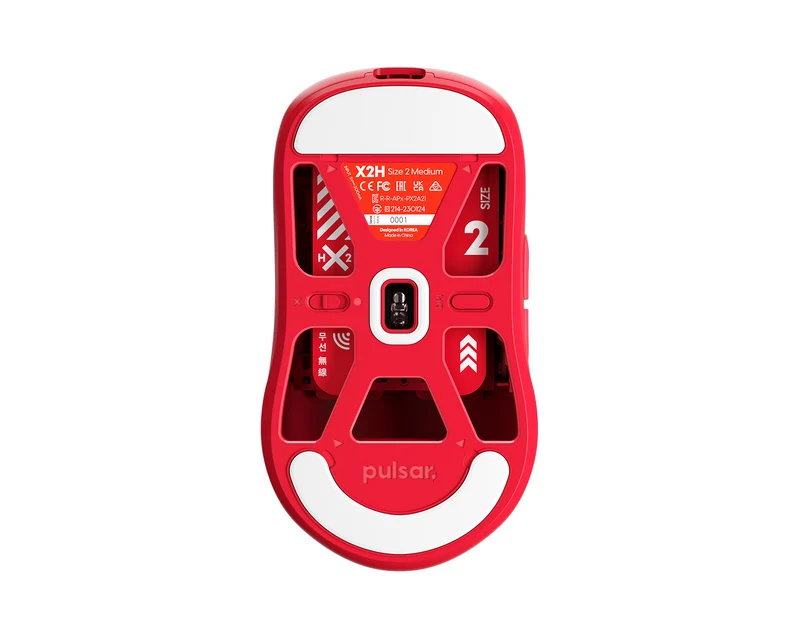 Pulsar X2H Ultralight Wireless Symmetrical eSports Mouse Size 2 (Red) (PX2H23)