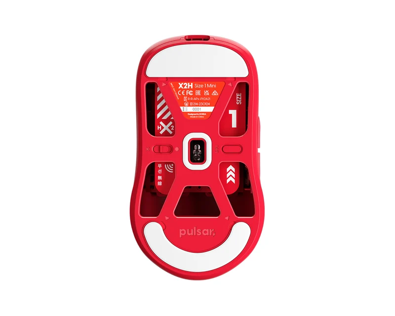 Pulsar X2H Ultralight Wireless Symmetrical eSports Mouse Size 1 (Red) (PX2H13)